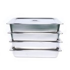 4-pack Hotel Pans Commercial Steam Table Pan W  Lid Stainless Steel Food Pan