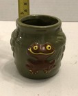 Vintage Small Green Pottery Planter With Happy Frog Succulent Pot Kitchy Retro