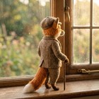Needle Felted Gentleman Fox Figurine Handmade Wool Animal Woodland Decor