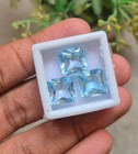 3pcs-lot Natural Sky Blue Topaz Faceted  10x10 Mm Calibrated Blue Topaz Gemstone