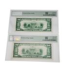 Rare Pair Chicago  20 National Currency Bank Note Pmg 58 Epq Consecutive Serials