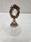 Vintage Ormolu Perfume Bottle Goldtone Hollywood Regency 6 h Glass Dauber