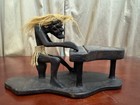 Vintage Hand Carved Wooden Tribal islander Piano Player - Decor Art