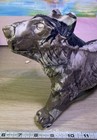 Wolf Figurine Handmade Marble  8  Gray Black Collectible