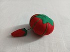Vintage Red Tomato   Strawberry Sewing Pin Cushion