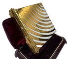 True Art Deco White Gold Enamel Vintage Powder Compact Marked Volupte Great Case