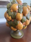 Vintage Handpainted Ceramic Lemon Topiary With Pedestal Approx 12     T  10    Wide