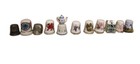 Vintage Mixed Lot Of 11 Travel Sewing Thimbles Enamel Metal Porcelain