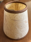 Vtg  Print Parchment Paper Lamp Shade Candelabra Clip-on  Size 3  X 4  X 4 5 