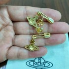 Vivienne Westwood Lucrece Earrings Mini Bas Relief Safety Pin Earrings Gold