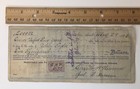 Antique Check Or Loan Note With Stamp First National Bank Columbus Indiana 1899