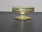 Yellow Iridescent Glass Pedestal Open Salt Dip Cellar Nut Bowl