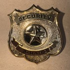 Vtg Security Guard Gold Badge Rare Old Obsolete Collectible