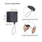 4set Retractable Cable Lock With Double-sided Adhesive 600g Black