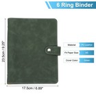 A5 Pu Leather Binder Cover  6 Ring Loose Leaf Binder Protector  Green