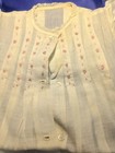 1950s Vintage Baby Dress White Cotton Batiste  Pintuck Bodice Embroidered Hem