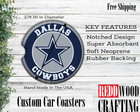 Dallas Cowboys Car Coasters Set Of   2  Nfl