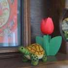Turtle Wood Handmade Figurine Statue Small Sculpture Decor Miniature Tortoise