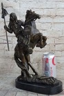 Signed Original Native American Indian Riding Horse Bronze Sculpture Statue Gift