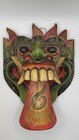 Vintage Hand Carved Balinese Demon Mask Wood Wall Hanging Folk Art 7   