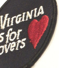 Vintage Virginia Is For Lovers Patch 3    Round Embroidered Heart Travel Souvenir