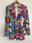 Vintage Blazer Jacket Sea Shells Rope Design By Blossom Rosen Colorful Print M