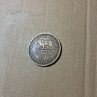 1936 Belgian Congo 5 Francs Leopold Iii Lion Colonial Coin Km24