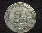 Danish West Indies 1878 5 Cents Silver Km69 Very Fine  p39