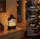 Christmas Musical Snow Globe Lantern W  Timer Led Light 2 Modes 8 Songs - No Box