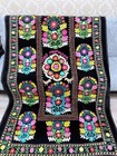Black Velvet Uzbek Suzani Tapestry 207 X140 Cm  Colorful Floral Embroidery
