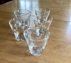 Lot Of 5 Vintage Shot Glasses W Etched Modernist Squares Design New Never Used