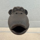 Vintage Cast Iron Monkey Head Hinged Incense Burner Trinket Box 5 5in