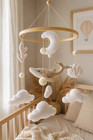 Neutral Nursery Mobile  Handmade Felt Whale Mobile  Baby Room Ceiling Decor 