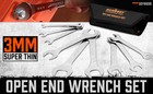 9pc Super-thin Open End Wrench Set Rolling Pouch Sae Slim Spanner 1 4 -1-1 16 