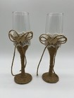 4 Pcs Set Rustic-style Wedding Cake Knife And Server Set With Champagne Glasses