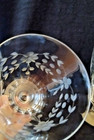 3 Vtg Standard Glass  Crystal Water Goblets Clear W Etched Flowers Footed  12oz 