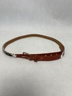 Vintage Handcrafted Native American Beaded Belt Indian Print Western Leather