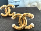 Chanel Gold-tone Cc Pearl-accent Stud Earrings Spring-summer Pre-collection