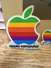 Rare Vintage 1986 Apple Computer Annual Report   Original 3-piece Rainbow Decals