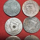 Large Cent Lot Coins Us Banged Up Group  9 Coins  All Had A Tough Life Free Ship