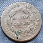 1826 Classic Head Half Cent 1 2c Copper Type Coin Circulated Details  91609