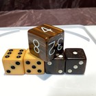 Vtg Bakelite Catalin Backgammon 3 4    Doubling Cube   5 8    Matching Dice Set Htf 