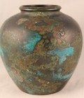 Antique Japanese Patinated Bronze Vase