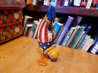 Nice Vintage J  Chein  1940 s Tin Litho Wind Up  Patriotic Clown  2