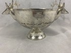Vintage Silver Plated Stag Deer Elk Head Pedestal Decorative Bowl Home Decor