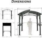 Domi Outdoor 8x5ft Arc Grill Bbq Gazebo W 2 Side Shelves bottle Opener gray