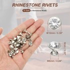 10mm Leather Rivets  70 Sets Rhinestone Studs Rivet  Transparent Silver Tone