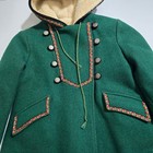 Rothschild Hooded Coat Kids 5 Green Embroidered Wool Blend Lined Vintage