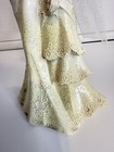 Wedding Cake Topper Figurine Bride Couple Resin White gold Glitter Veil Floral
