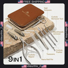 Manicure Pedicure Set 9-in-1 Stainless Steel Grooming Kit With Travel Case